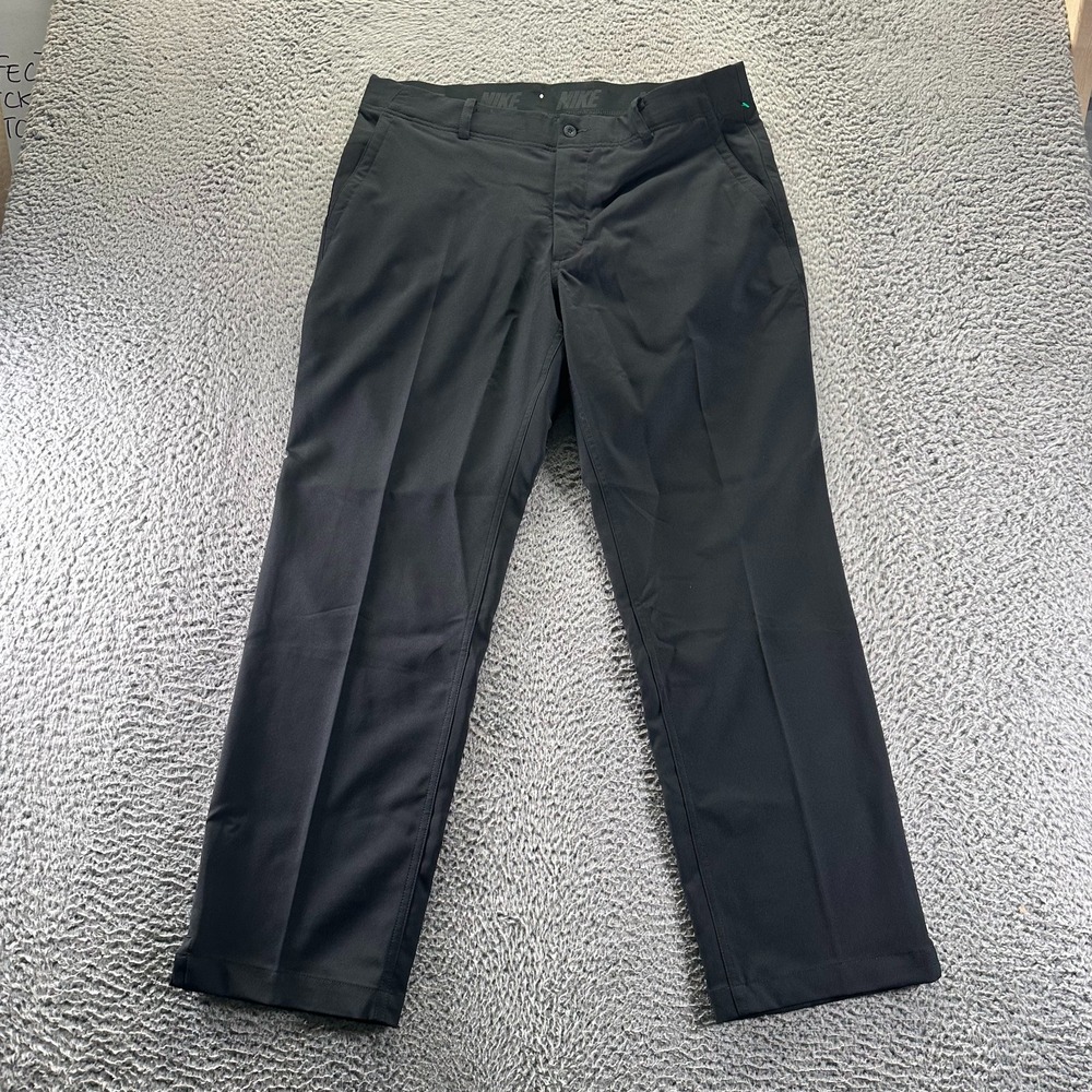 Nike Dri-Fit Pant Mens 36x30 Black Polyester Golf Performance Straight Workwear